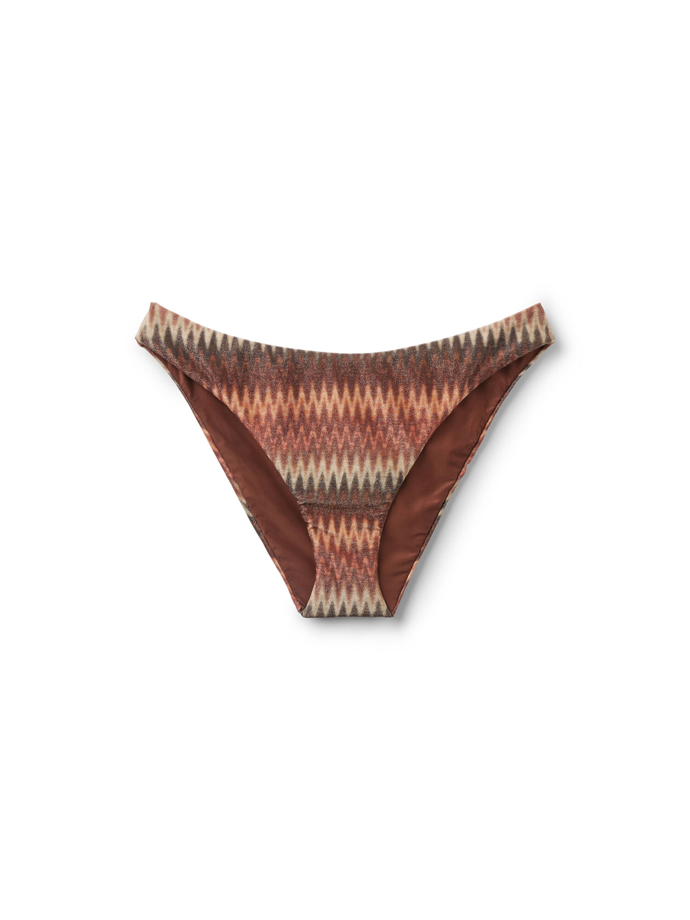 CALZEDONIA Bikini Bottoms 'Golden Chevron' in Brown: front