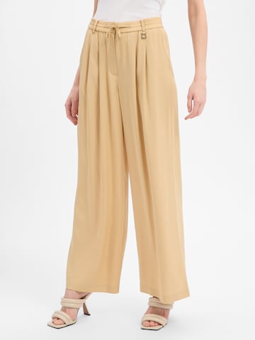 JOOP! Regular Bandplooibroek ' Palma ' in Beige: voorkant