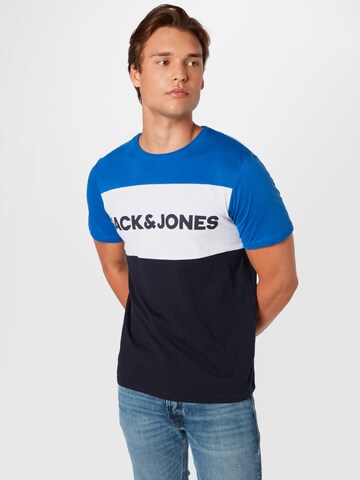 JACK & JONES Klasický střih Tričko – modrá: přední strana