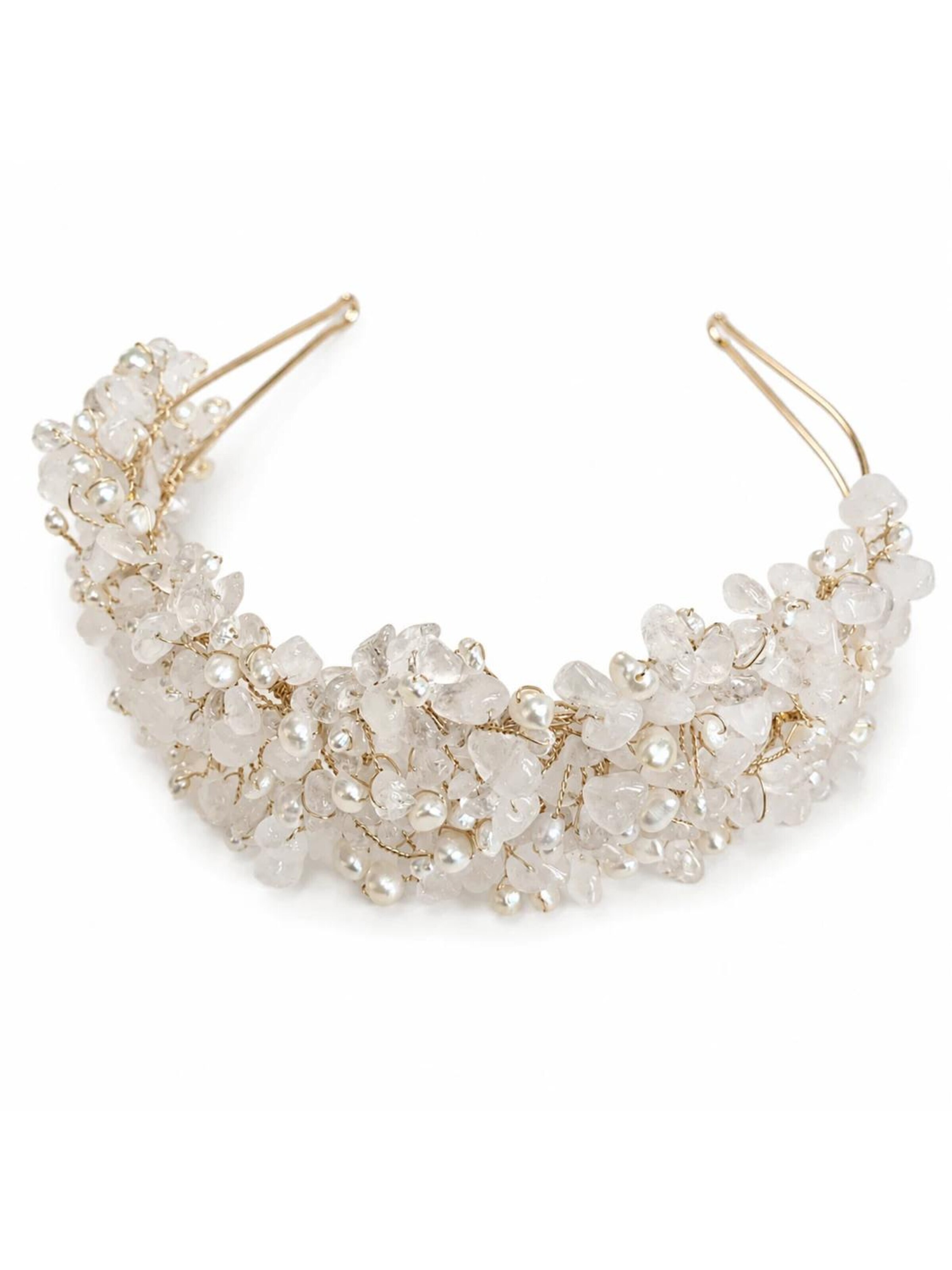 Sally Jane Bridal Ornement pour cheveux 'Selena Tiara Gold' en One Size en or, Vue avec produit