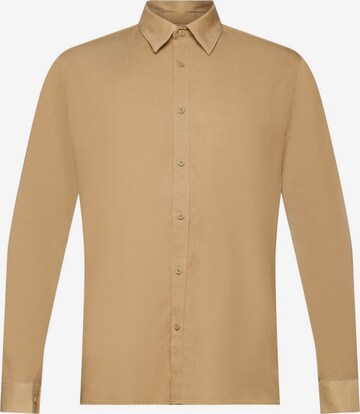 ESPRIT Slim fit Button Up Shirt in Beige: front