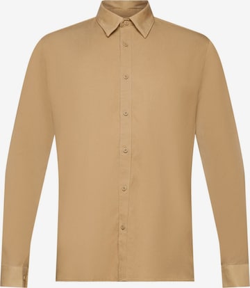 Coupe slim Chemise ESPRIT en beige : devant