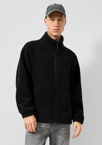 QS Fleecejacke in Schwarz: Vorderseite