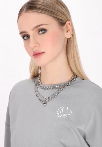 myMo ROCKS Sweatshirt 'Comfy' in Grey
