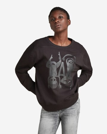 G-Star RAW Sweatshirt in Zwart: voorkant