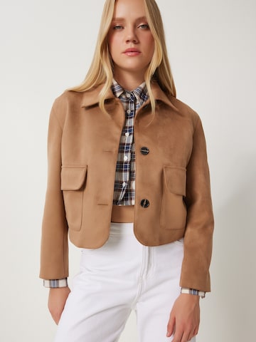 Happiness İstanbul Přechodná bunda – hnědá: přední strana