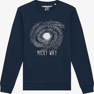 Watapparel Sweatshirt ' Milky way ' in Blauw: voorkant