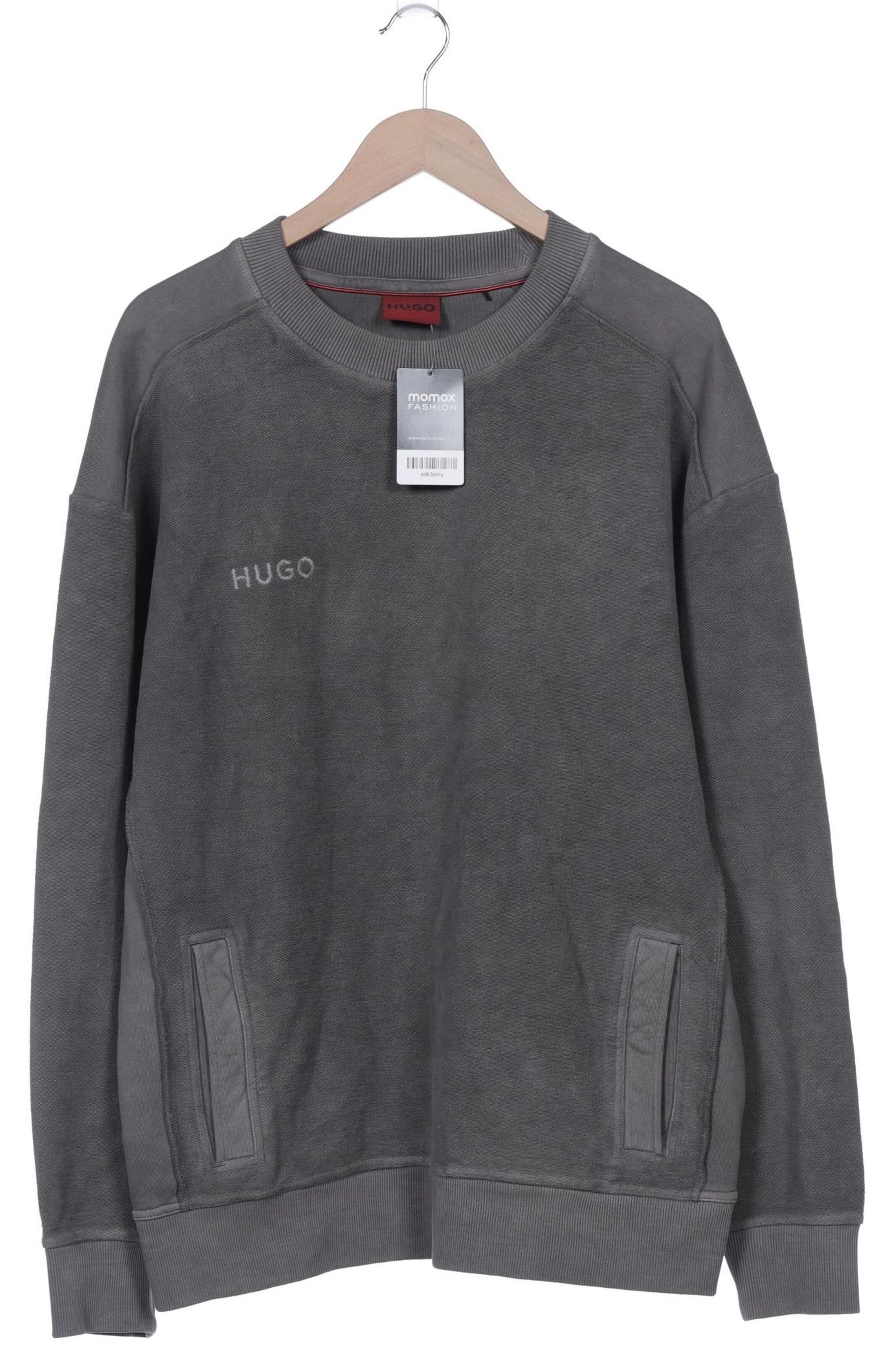 HUGO Sweatshirt & Zip-Up Hoodie in L in Grey: front