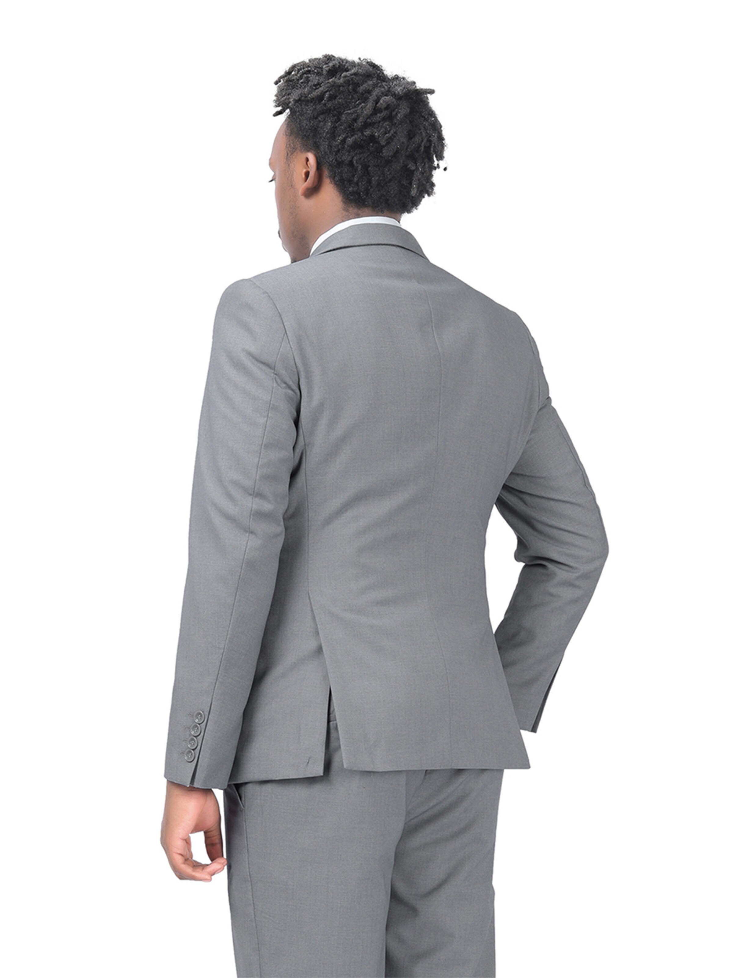 YOUTHUP Slim fit Suit Jacket 'Zugluft' in Grey