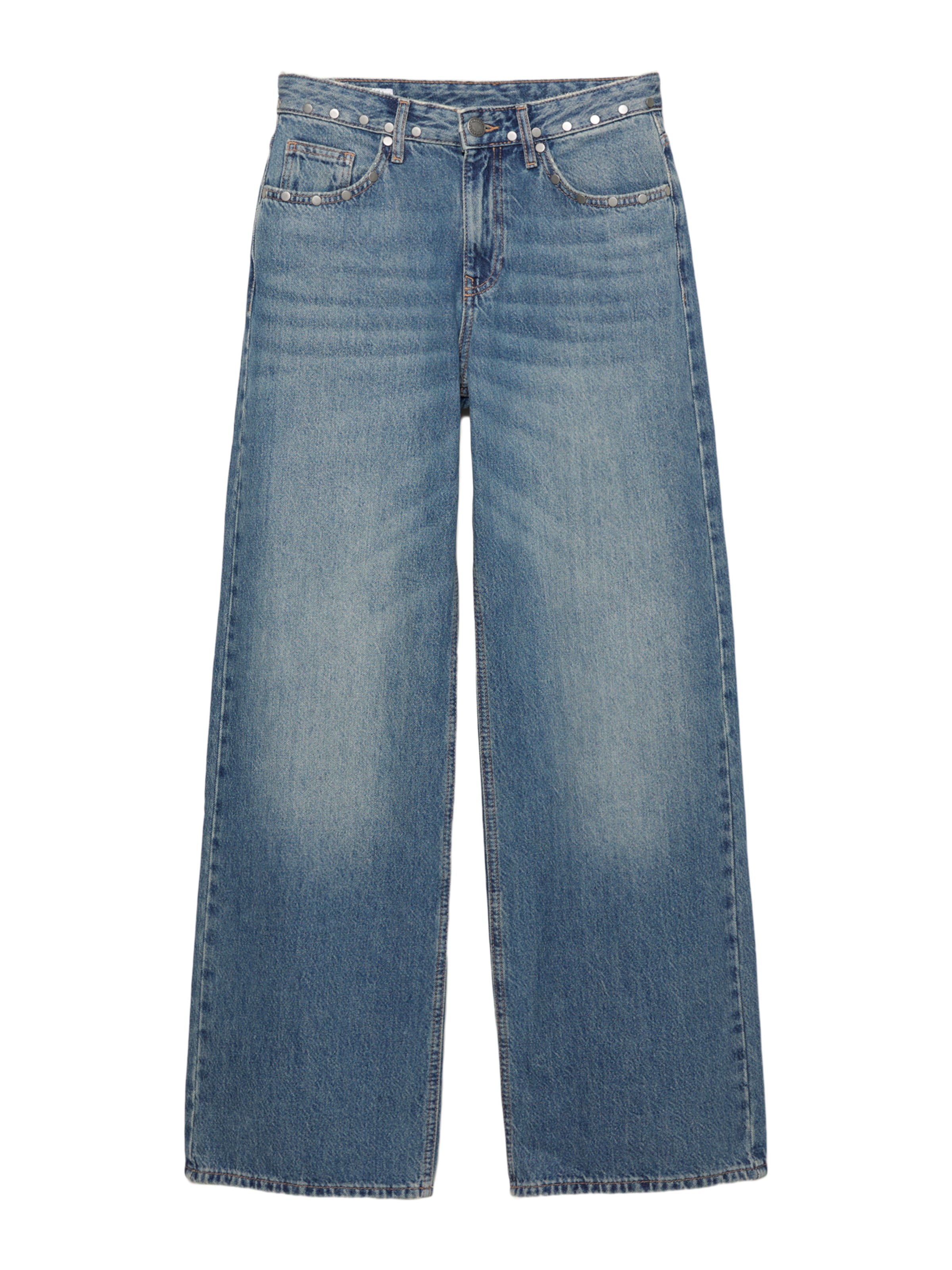 Pull&Bear Široke hlačnice Kavbojke | modra barva: sprednja stran