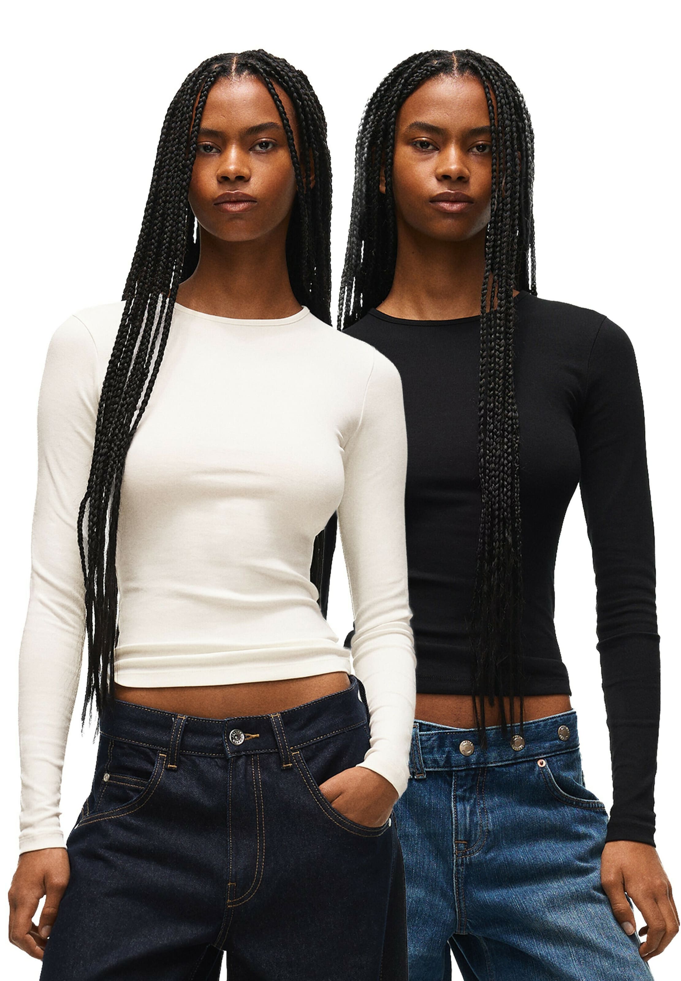 Bershka Póló - fekete: elől