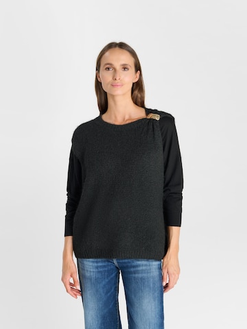 Le Temps Des Cerises Pullover 'Kestrel' in Schwarz: Vorderseite