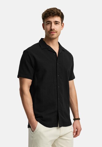 INDICODE JEANS Regular Fit Hemd 'Cosby' in Schwarz