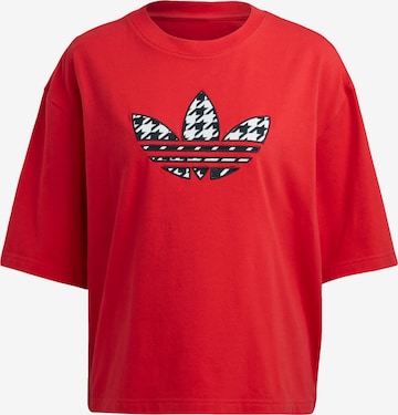 ADIDAS ORIGINALS - Camiseta 'Houndstooth Trefoil Infill' en rojo: frente