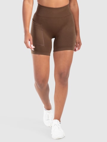 Smilodox Skinny Sportbroek 'Temmy' in Bruin: voorkant