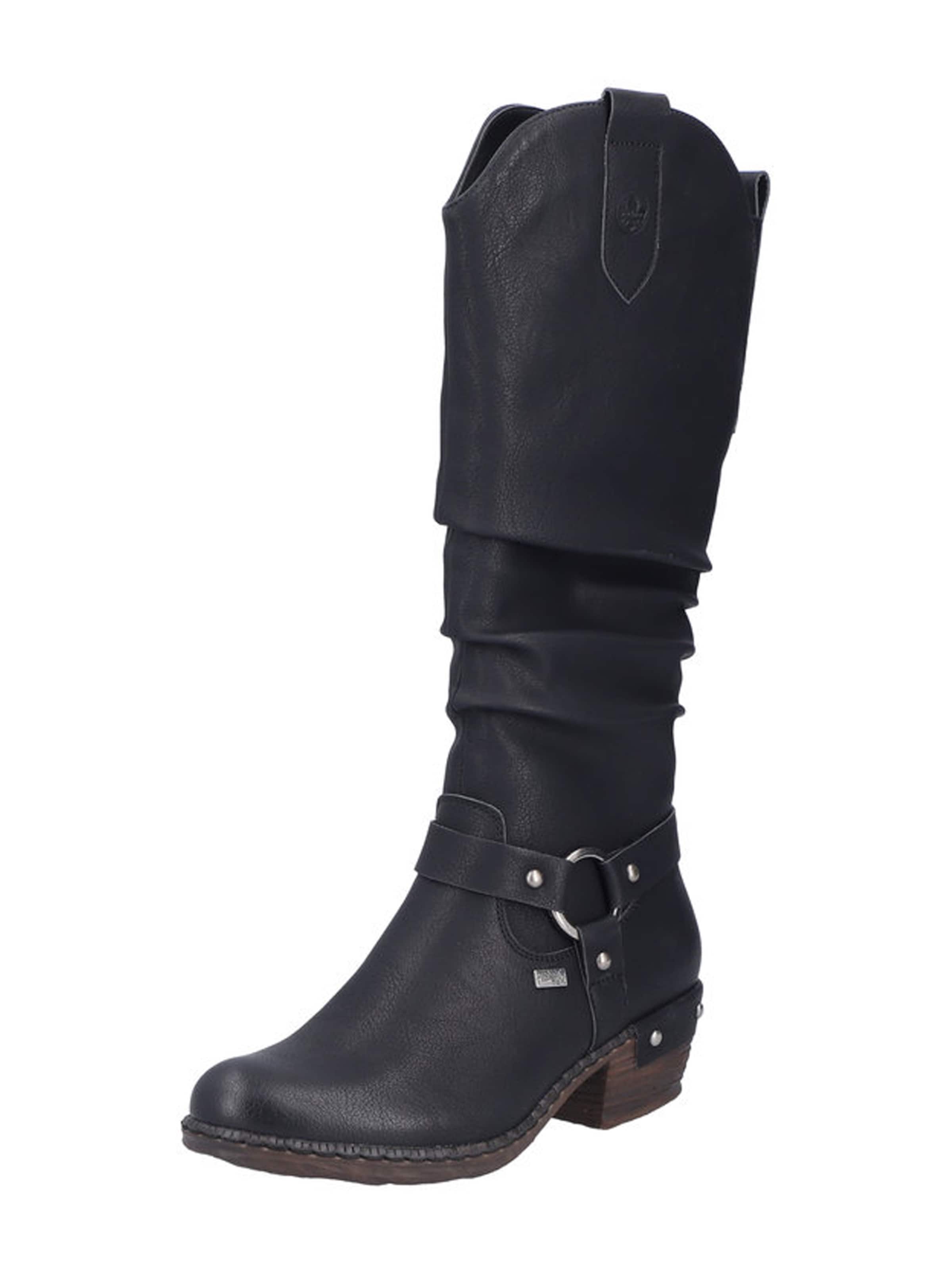 Rieker Каубойски ботуши в черно: отпред