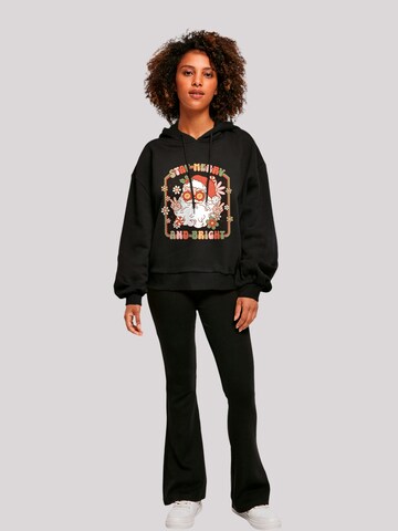 F4NT4STIC Sweatshirt 'Stay Merry And Bright Hippie Santa' in Schwarz