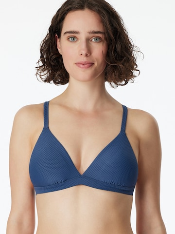 SCHIESSER Triangel Bikinitop ' Mix & Match Swim ' in Blauw: voorkant