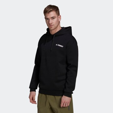 ADIDAS TERREX Athletic Sweatshirt in Black: front