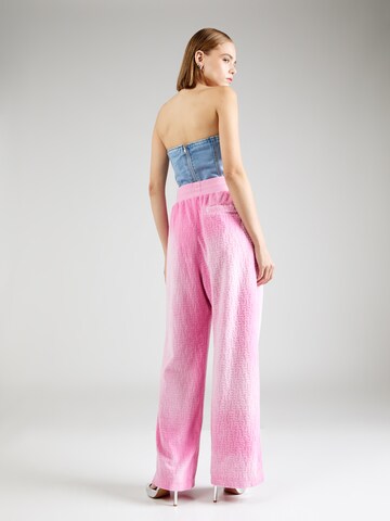 DIESEL Široke hlačnice Hlače 'MUSE' | roza barva