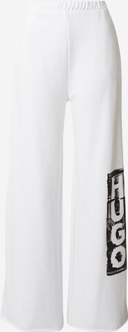 HUGO Široke hlačnice Hlače 'Nasuede' | bela barva: sprednja stran