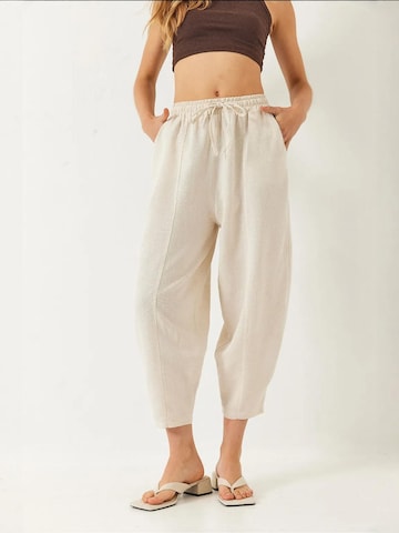 Wide leg Pantaloni di Bianco Lucci in beige: frontale