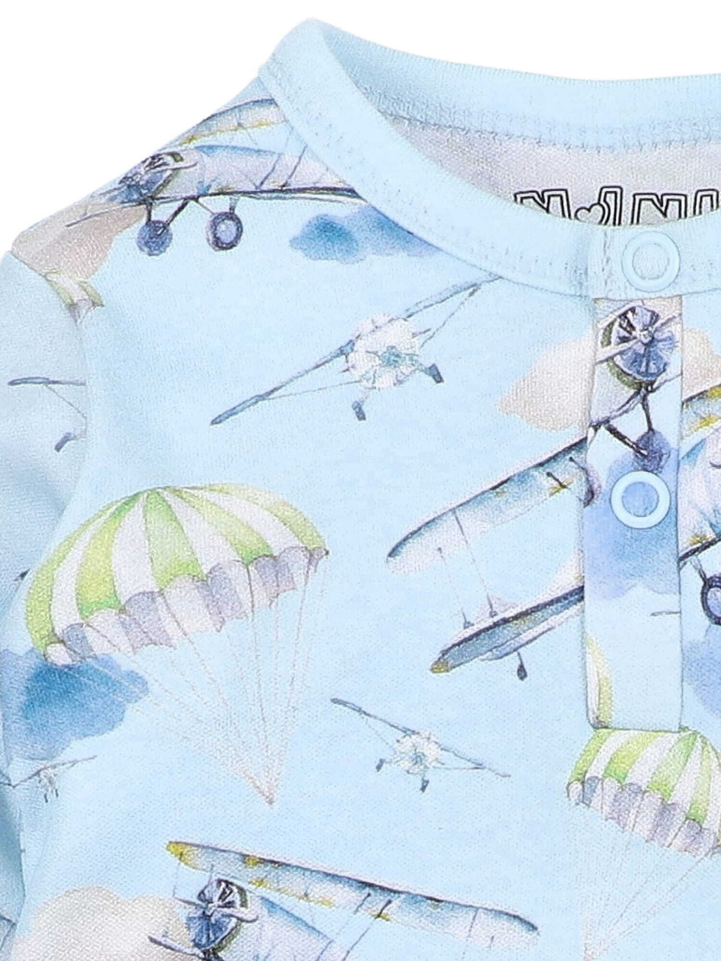 NINI Rompertje/body 'Flugzeug' in Blauw