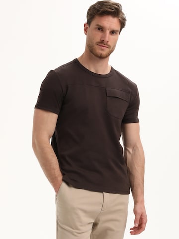 Gabbiano Shirt 'Interlock Diagonal' in Brown: front