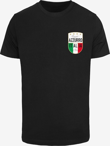 Mister Tee Shirt 'Azurro Italia' in Black: front