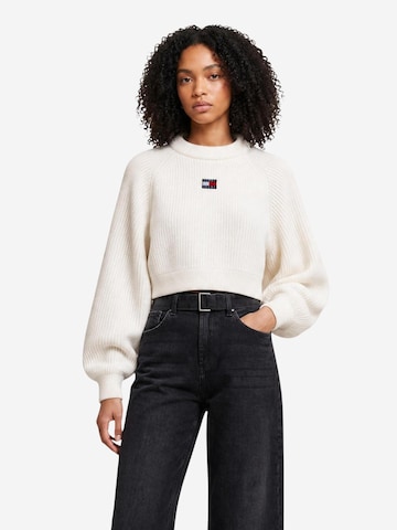 Tommy Jeans Trui 'DW0DW22024' in Wit: voorkant