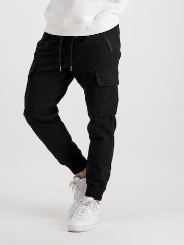 Tapered Pantaloni cargo 'Ripstop' di ALPHA INDUSTRIES in nero