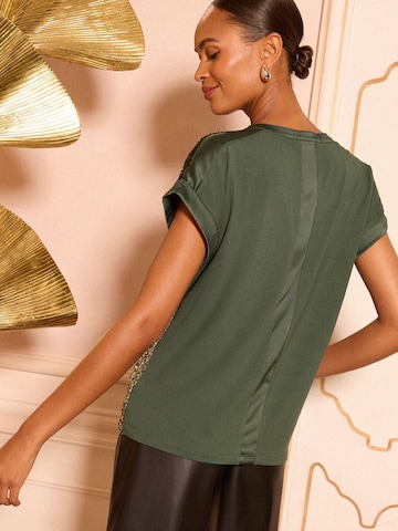 T-shirt love & roses en vert