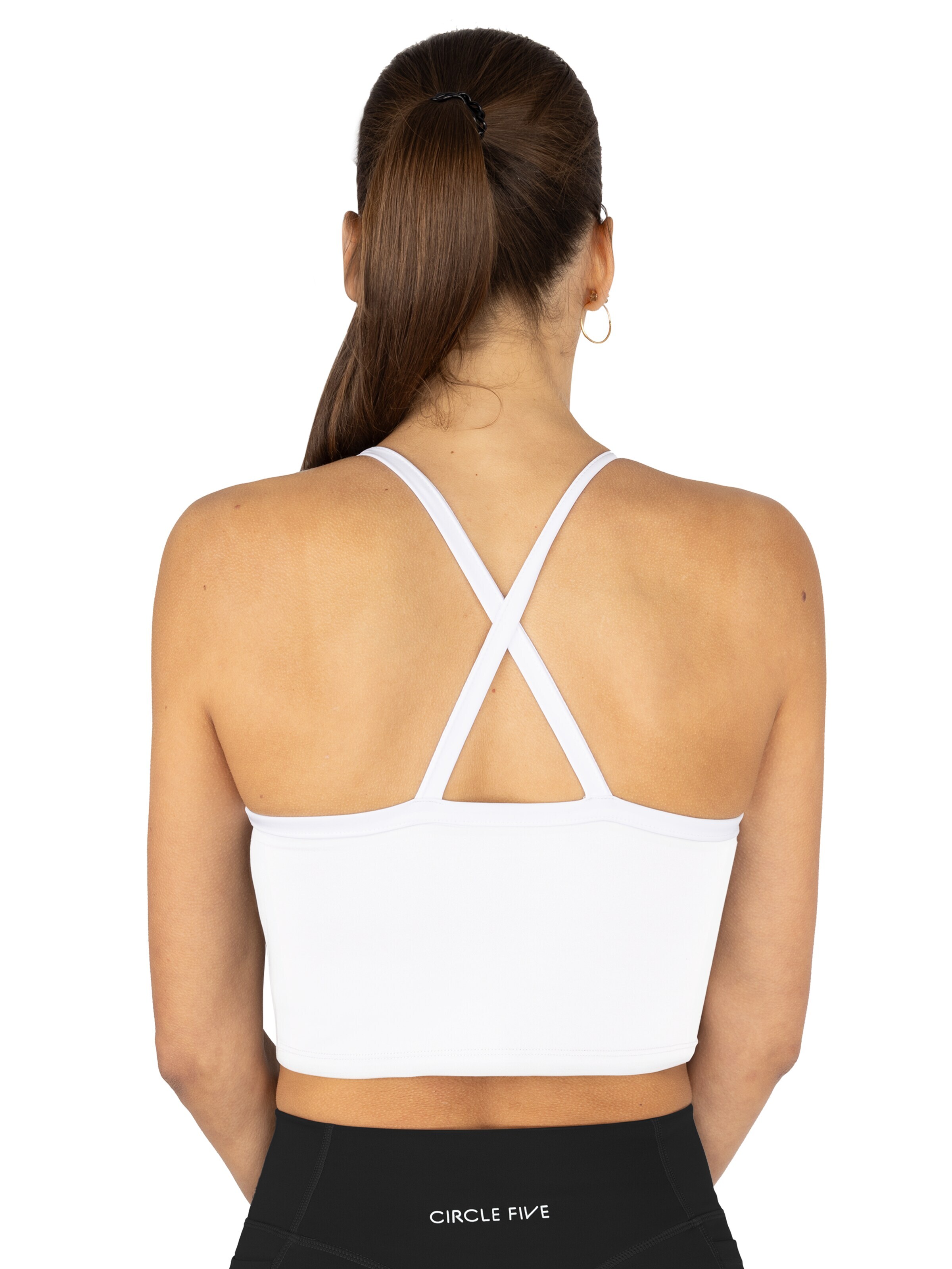 Circle Five Sporttop 'Sporttop Damen | Sport-BH mit integriertem BH & Cups | Fitness, Gym Bra & Yoga Top' in Wit