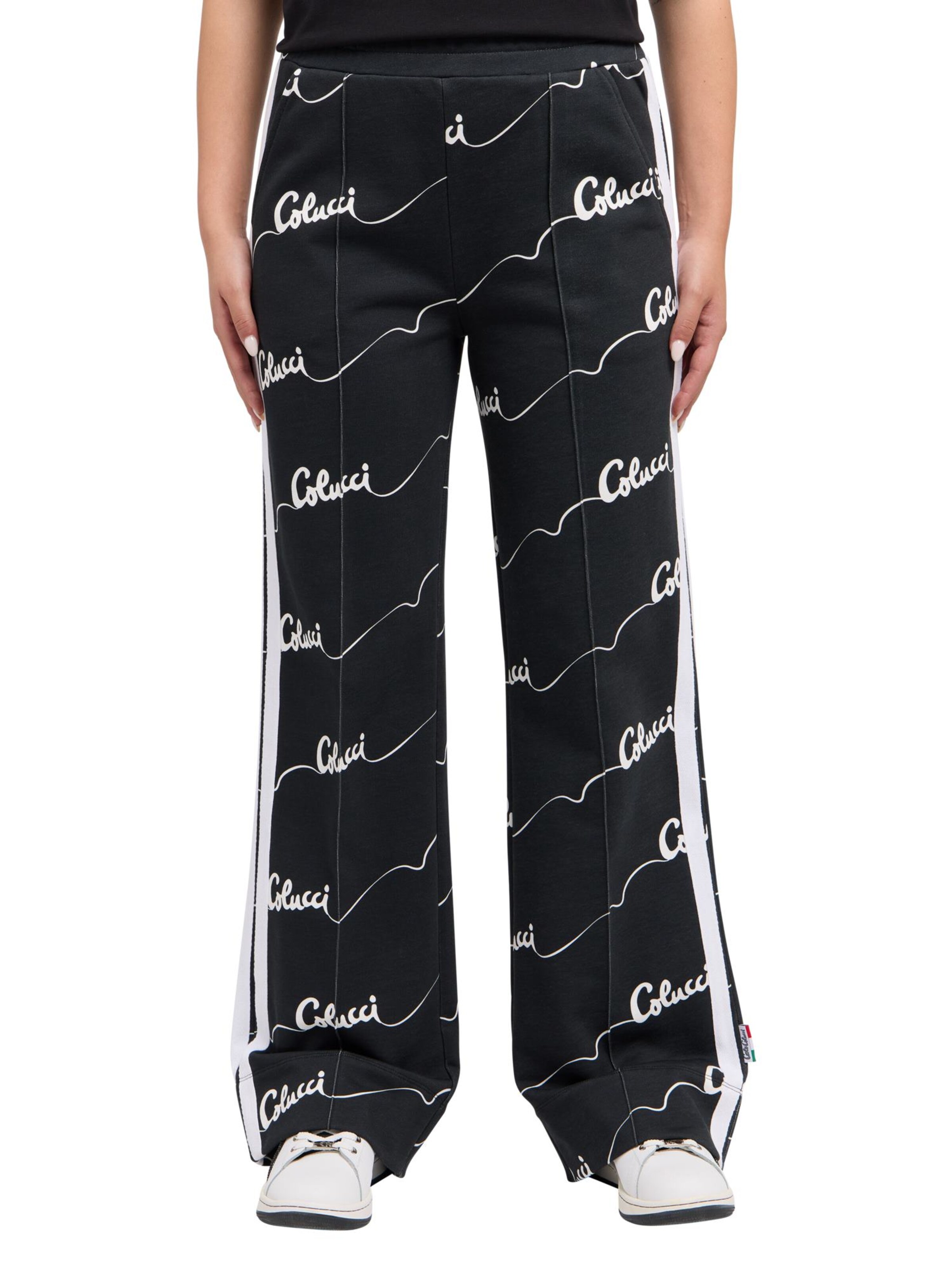 Carlo Colucci Wide Leg Hose in Schwarz: Vorderseite