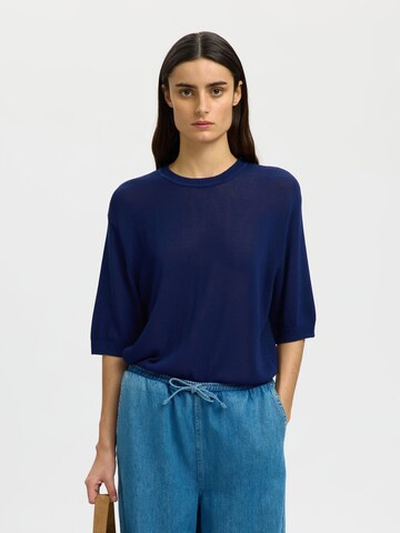 Pull-over SELECTED en bleu : devant
