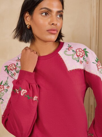 Felpa di love & roses in rosa