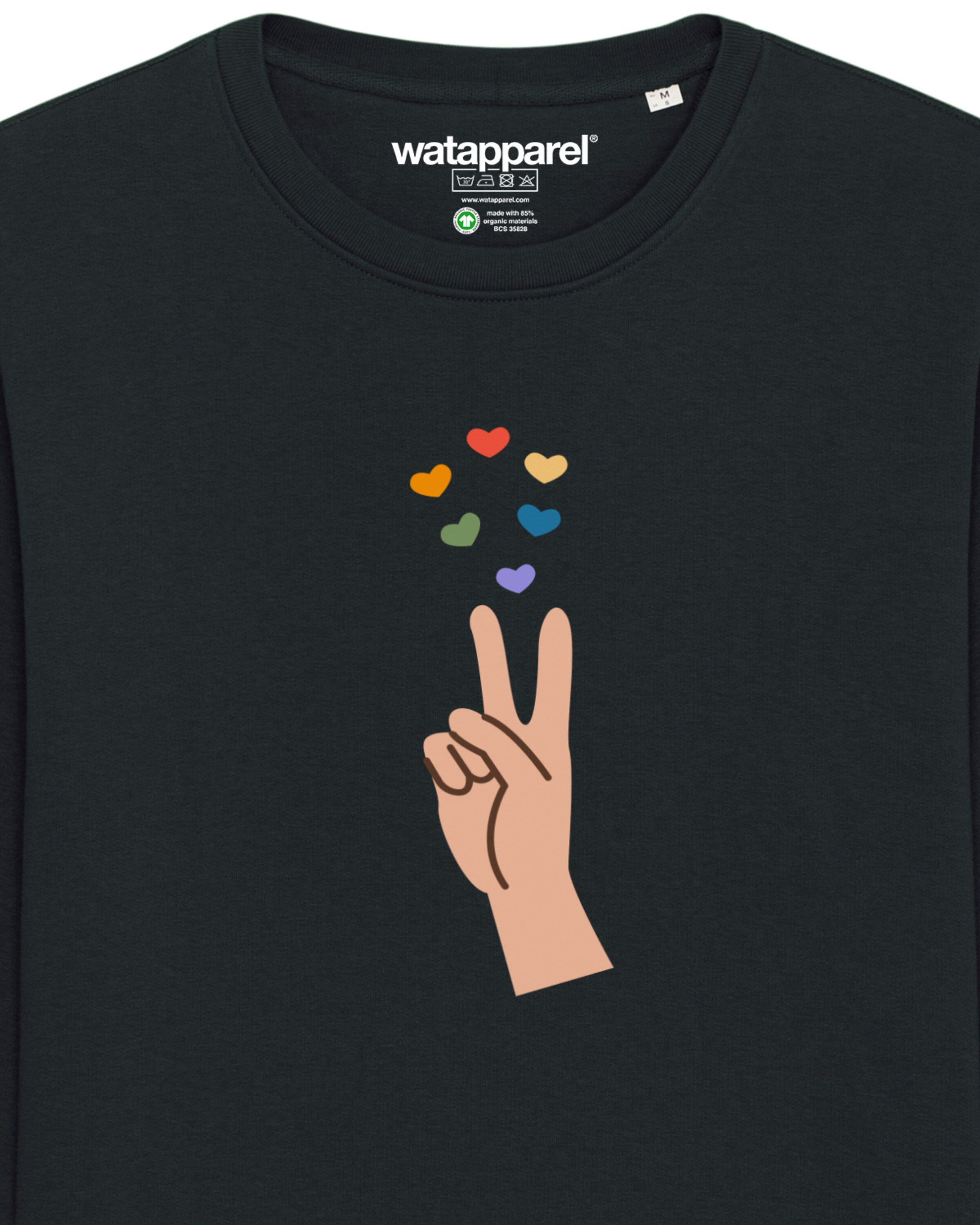 Felpa ' Spread love ' di Watapparel in nero