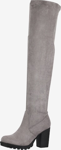 Elara Overknees in Grey: front