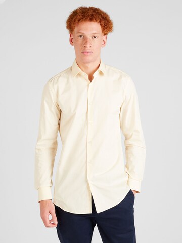 HUGO - Ajuste estrecho Camisa 'Jenno' en amarillo: frente