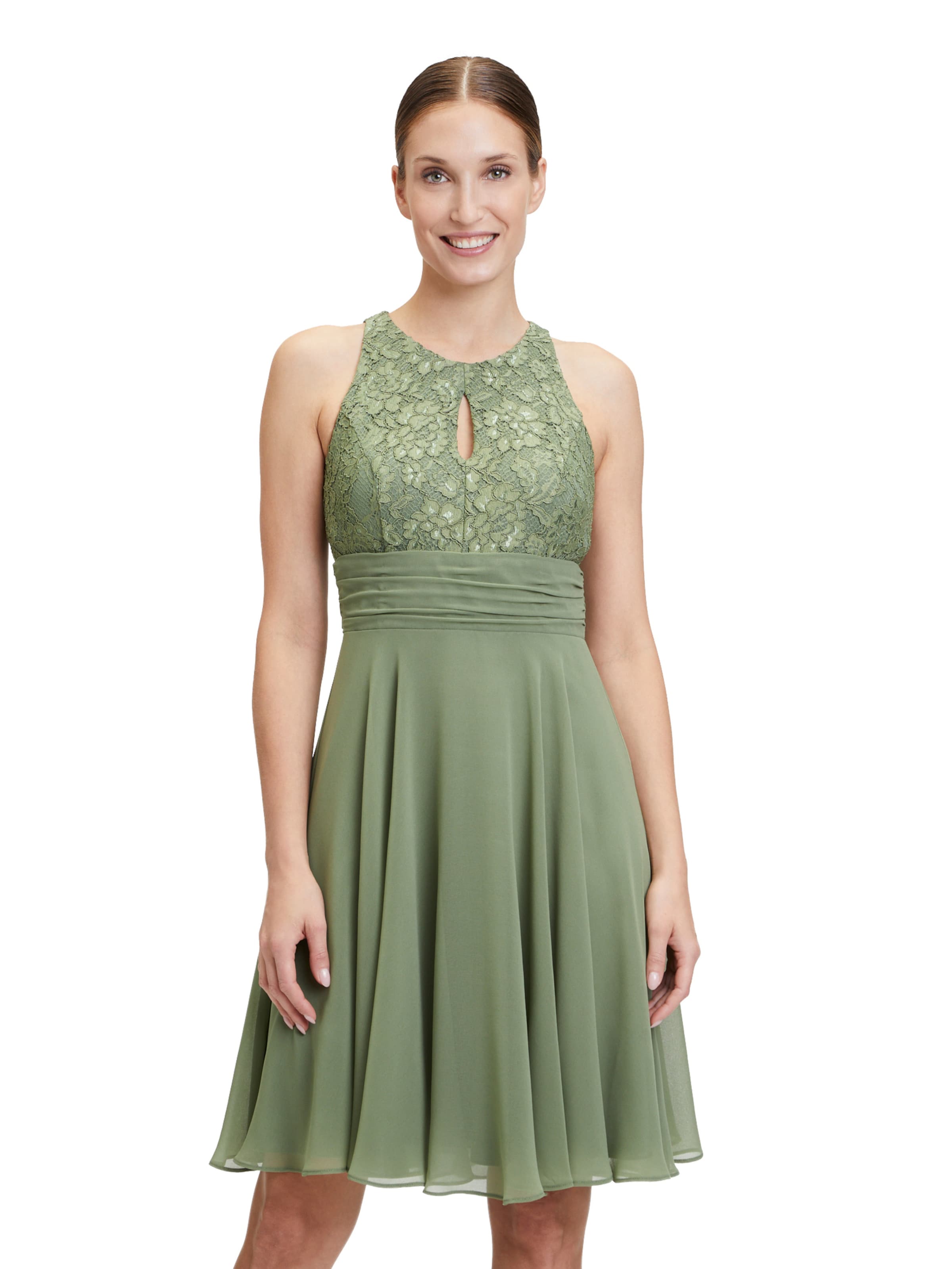 Abito da cocktail di Vera Mont in verde: frontale