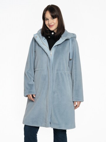 YOEK Between-seasons coat in Blue: front