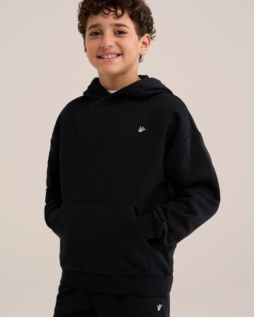 WE FashionSweater majica - crna boja: prednji dio