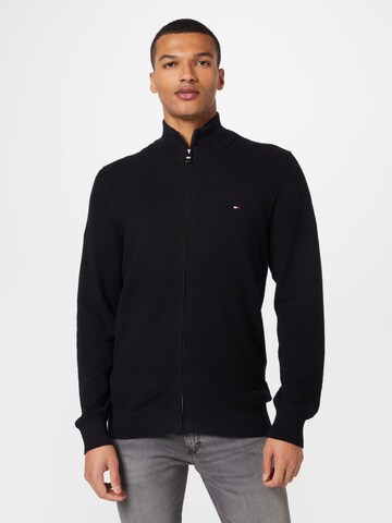 TOMMY HILFIGER Knit cardigan in Black: front