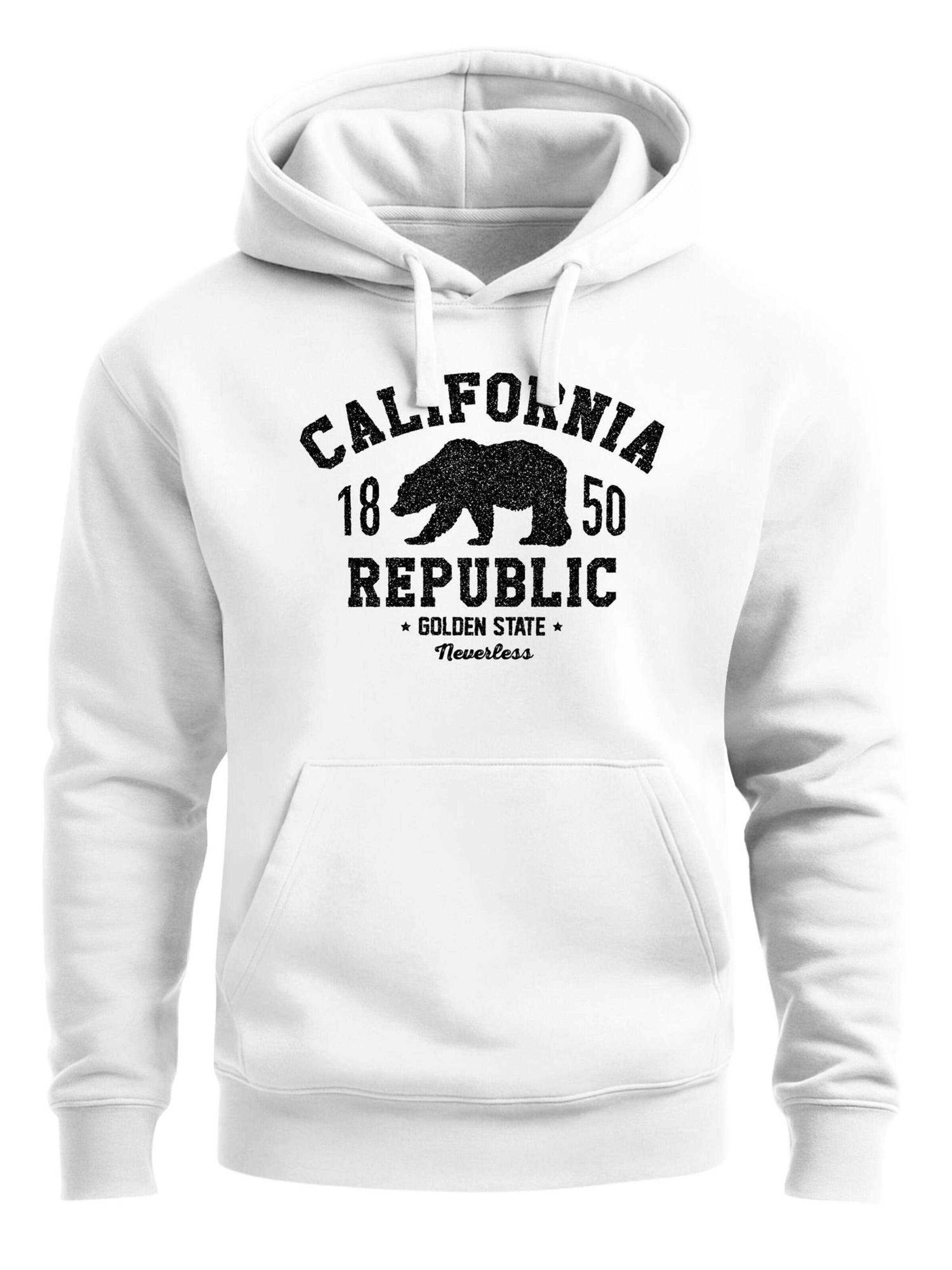 Neverless Sweatshirt 'California Republic'‌‌‌‌‌‌‌ in Weiß: Vorderseite