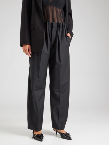 DRYKORN Loose fit Pleated Pants 'RUSTLE 10' in Black: front