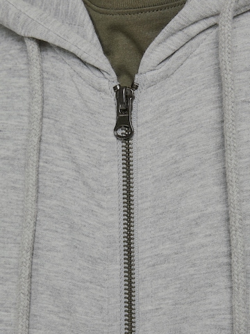 JACK & JONES - Sudadera con cremallera en gris