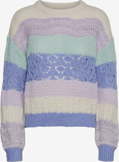 VERO MODA Genser 'New Boho' i beige / lyseblå / mint / lyselilla, Produktvisning