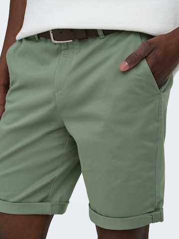 Only & Sons - Regular Calças chino 'ONSSAUL' em verde