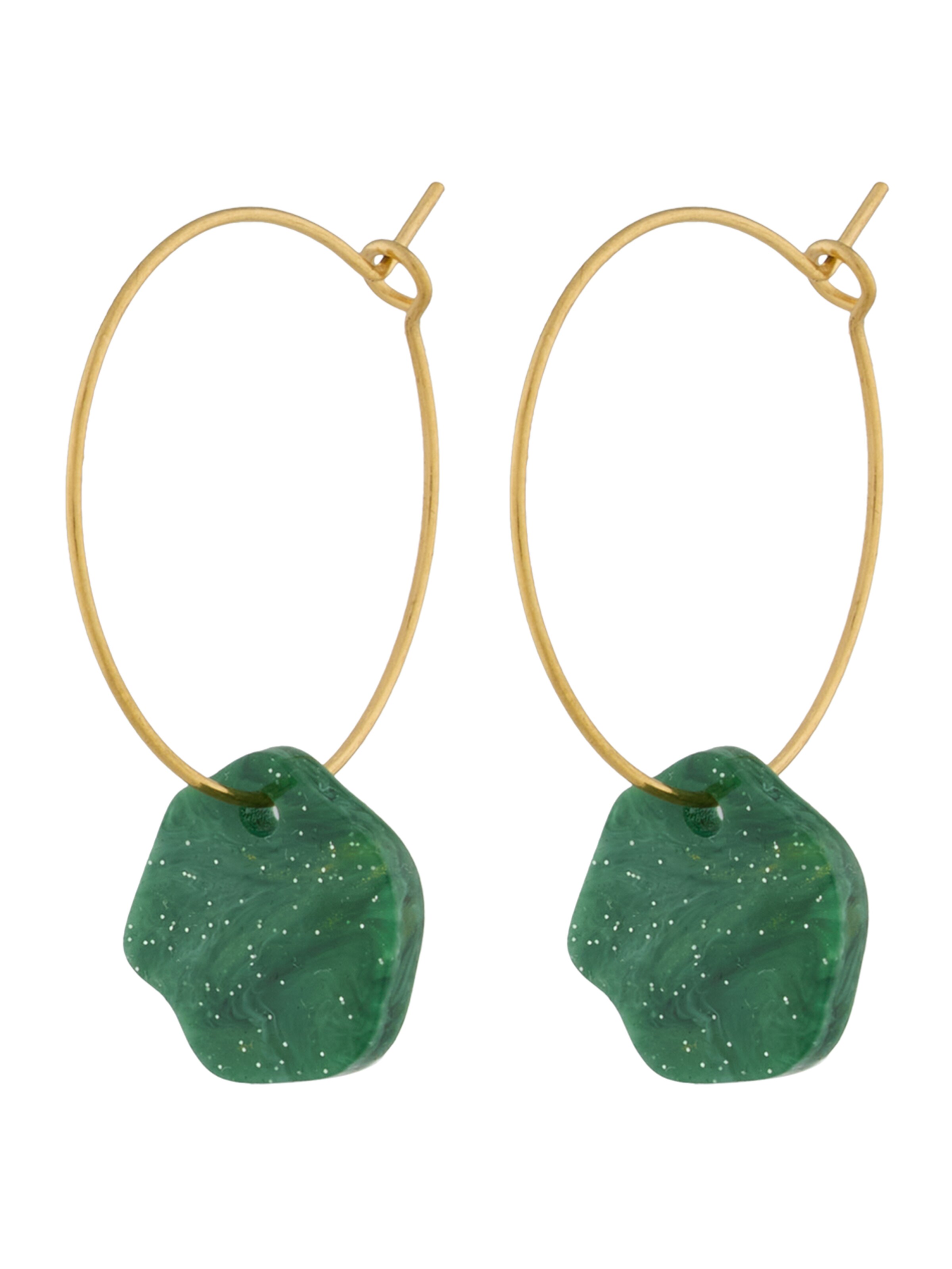 Fräulein Wunder Náušnice 'Alice' – zelená: přední strana