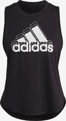 ADIDAS SPORTSWEAR Sports Top 'Aeroready Logo Graphic Racerback' in Black: front